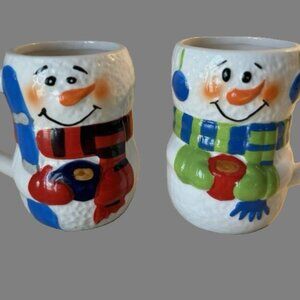 Bay Island hot cocoa snowmen mugs, set of two